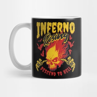 Death Skull on Fire Descending to Hell Mug